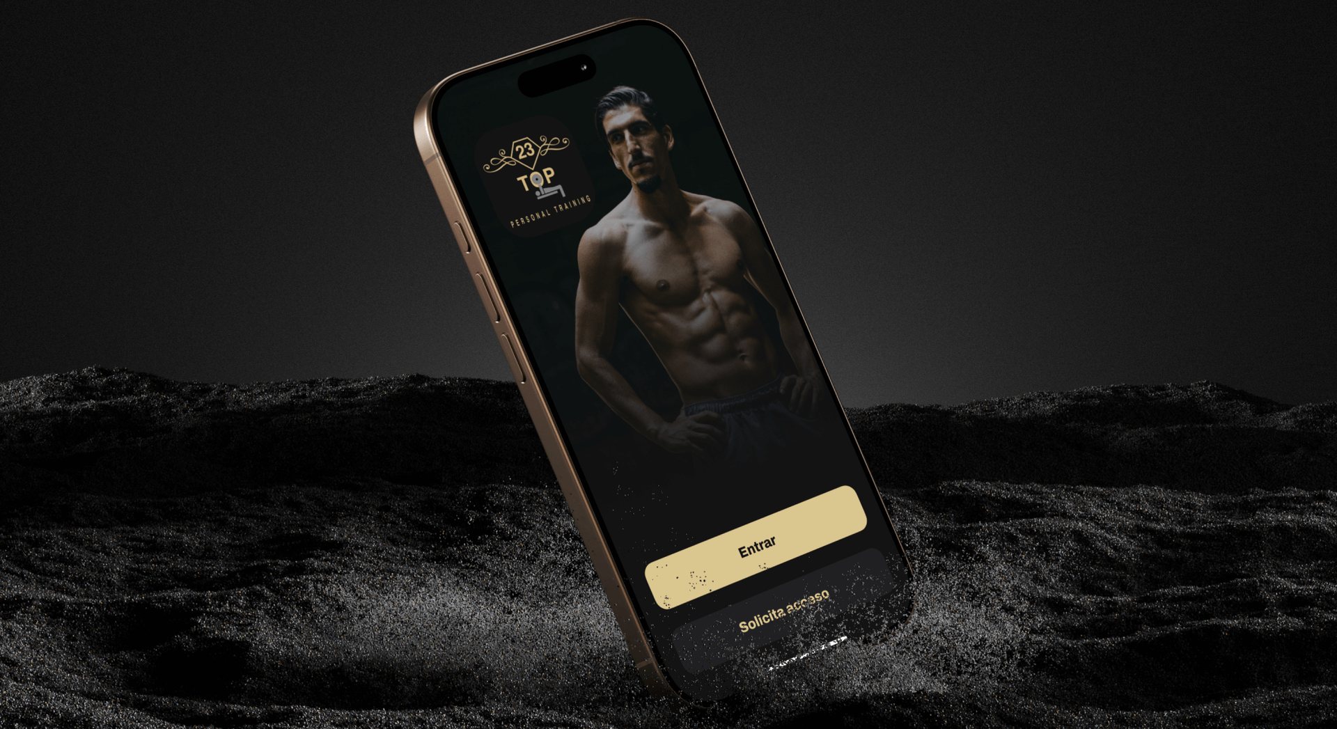 Login and registration screens of the 23TopTraining mobile app