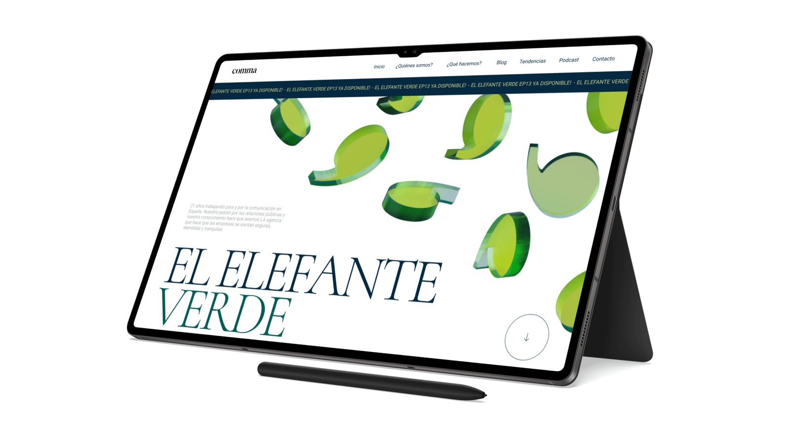 The Green Elephant podcast on the Agencia Comma website.