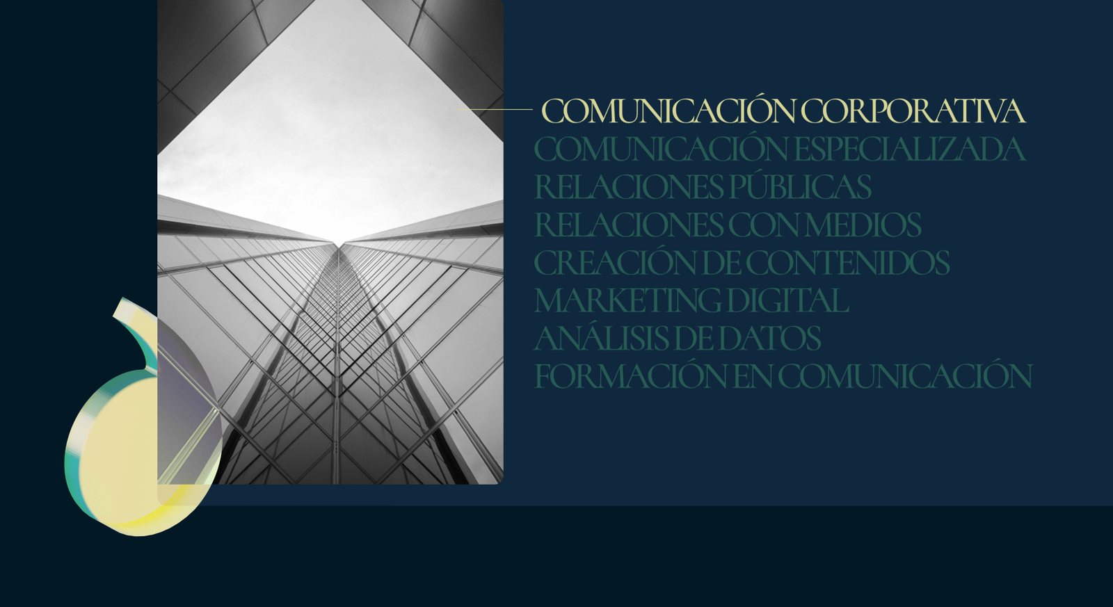Corporate communications, PR, content and digital-marketing services.