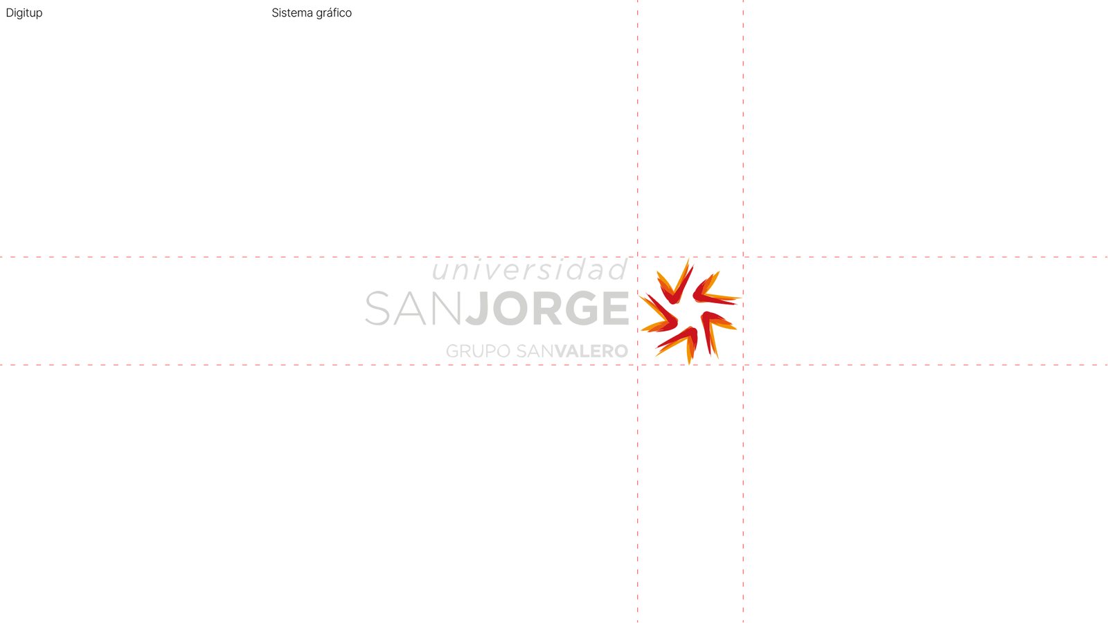 Визуальная концепция: знак Universidad San Jorge с направляющими.