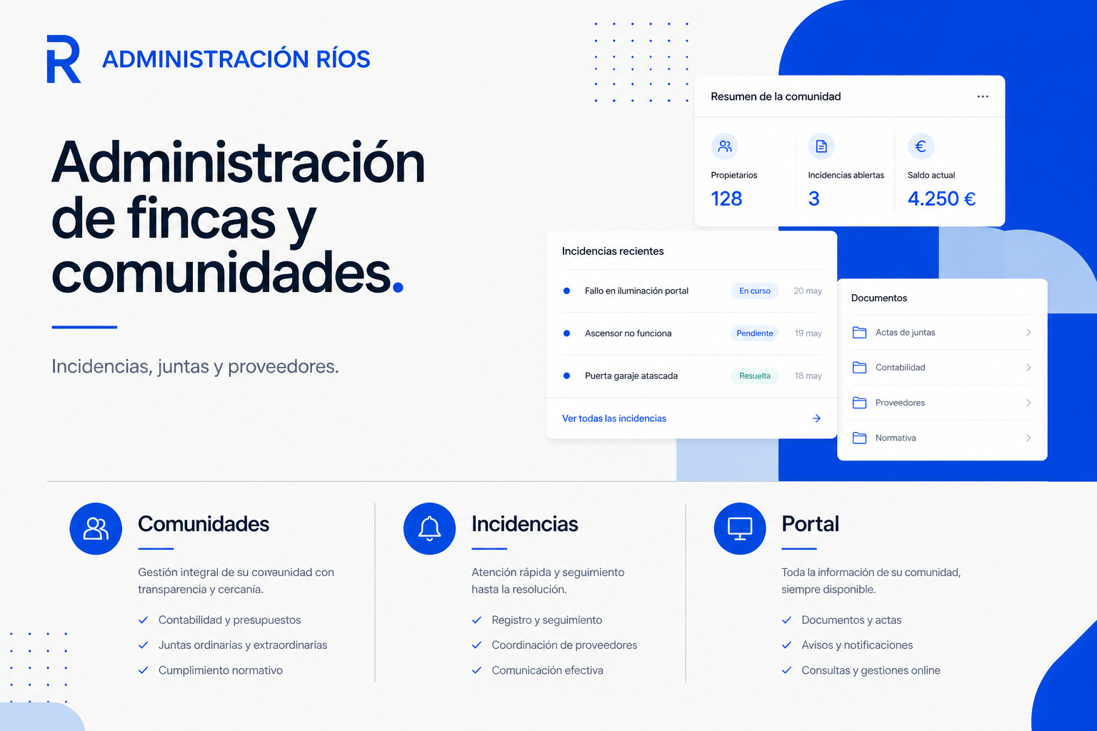 Typographic composition of a modern property management website
